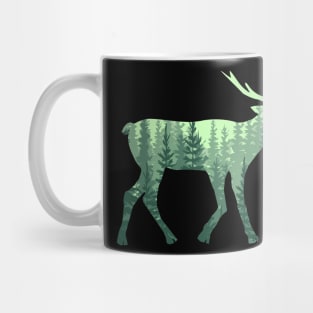 Stag deer Silhouette Forest Hiking Camping Gifts Mug